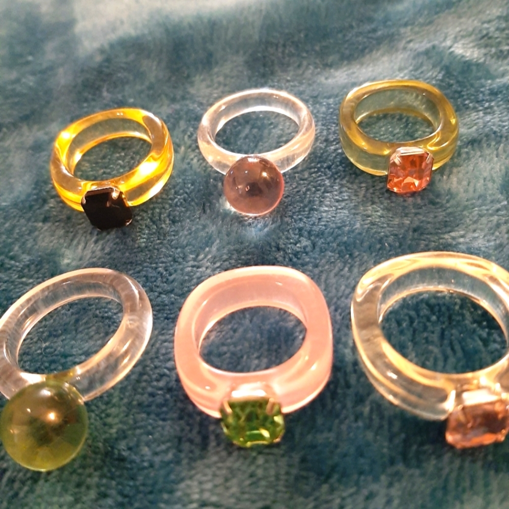 SIX Acrylic Rings 8/9 - Picture 3 of 9